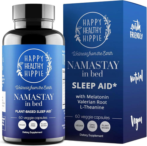 Natural Sleep Aid for Adults – Valerian Root Capsules, Melatonin 0.5mg, Chamomile, Passionflower | 60 Ct Plant-Based
