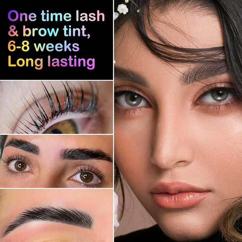 Libeauty Black Lash Color Kit, Volumizing Eyelash and Eyebrow Hair Coloring Kit for DIY Use at Home or Salon