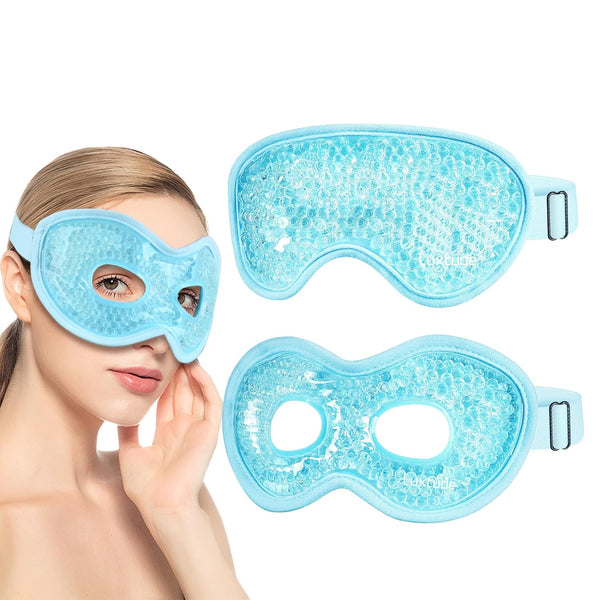 Luxtude Gel Eye Mask, Cooling Eye Mask for Dry Eyes 2PCS, Reusable Gel Sleep Mask for Puffiness/Dark Circles