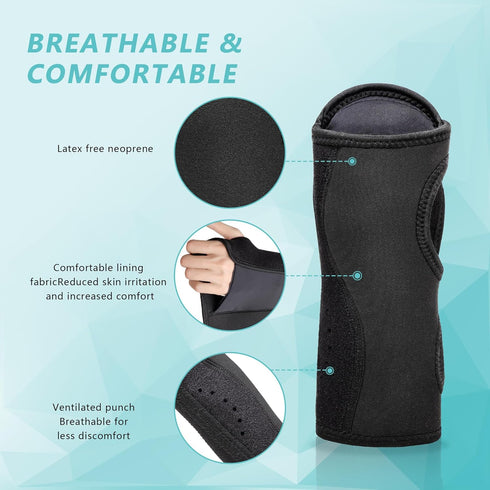2 Pack Night Wrist Sleep Support Brace, Adjustable Compression Splint for Carpal Tunnel Tendonitis Pain Relief