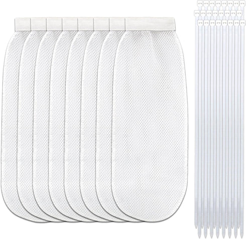 32-Piece Lint Trap Set for Washing Machine, Includes 8 Nylon Mesh Traps and 24 Cable Ties, Effective Lint Filtration