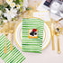 KTHONIOMANTE 200PCS 2 Pack, 4.5x8 Inch Green & White Stripe Guest Napkins, Ply Disposable Paper Striped Dinner Hand