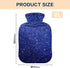 SyXIOP 2L Dark Blue Glitter Starry Travel hot Water Bottle with Soft Cover, Warmer Bag for Menstrual Cramps, Menstrual