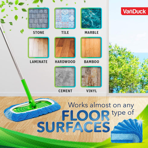 Reusable Pet Heavy Duty Mop Pads, Compatible with Swiffer Sweeper Mops (6-Pack), Washable Microfiber for Wet & Dry Use