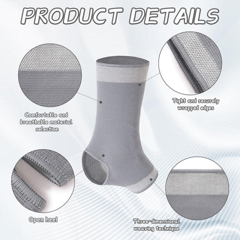 WrtmyR 2 Pack (2 PACK)) Ankle Brace Compression Sleeve, Ankle Wrap & Ankle Support for Women & Men, Ankle Compression