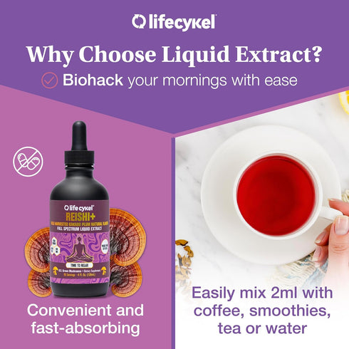 Immune 1 Oz Life Cykel - Reishi Mushroom Extract with Wild Kakadu Plum - Potent & Sleep Support Supplement, Vitamin-C