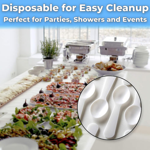 Extra Sturdy 200ct Plastic Tasting Spoons - BPA Free Disposable Mini Tasters for Ice Cream, Sauces & Appetizers