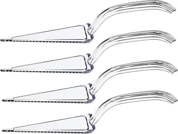 Plasticpro Disposable Heavy Duty Plastic Cake Cutter, Durable Premium Serving Utensils Clear Pack of 12