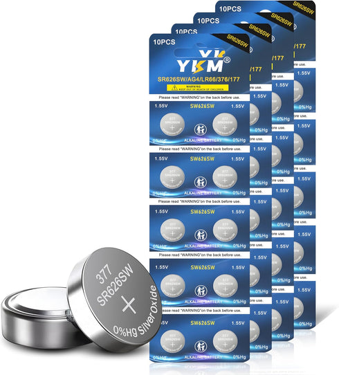 377 SR626SW Watch Battery LR626 376 V377 377a AG4 1.55V Silver Oxide Battery - 40 Pack