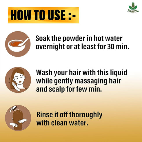 Natural Hair Shampoo for Hair, 8 oz, AMLA REETHA SHIKAKAI POWDER, Product of Havintha, 227g