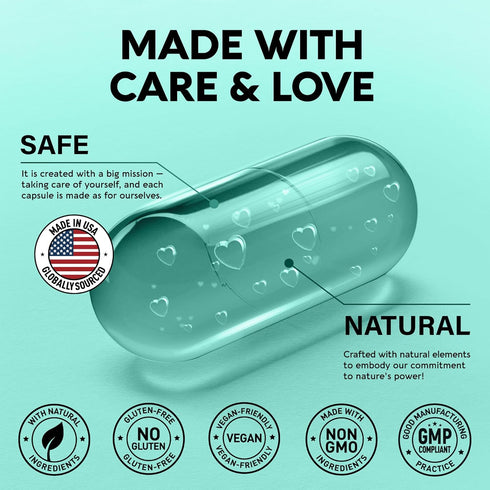 Organic Lion's Mane - 120 Capsules, 1200 mg for Memory & Focus, Made in USA, Fruiting Bodies Extract