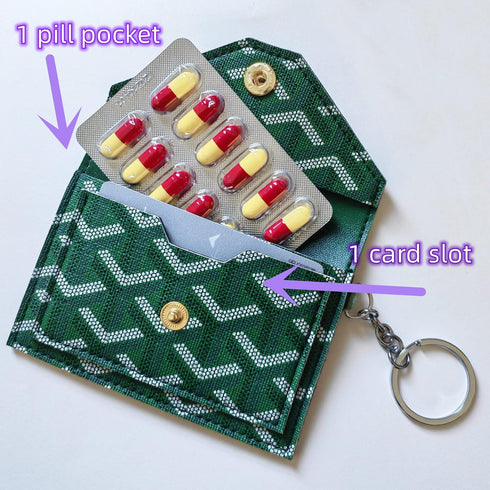 Stylish Black PU Leather Birth Control Pill Wallet - Arrow Design