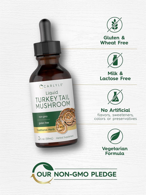Carlyle Turkey Tail Mushroom Liquid Extract | 2 FL Oz | Vegetarian Tincture | Non-GMO, Gluten Free