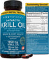 Viva Naturals Antarctic Krill Oil Omega 3 Fatty Acid Supplements - 1250 mg for Brain, Joint Health & Antioxidant