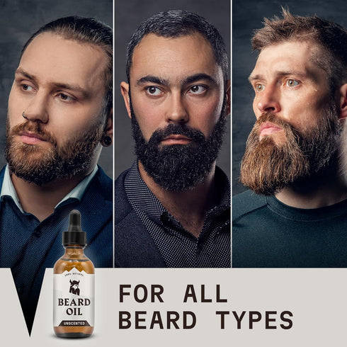 Striking Viking Beard Oil for Men, 2 Fl Oz, Unscented Naturally Derived Conditioner for Beard Growth & Softening