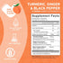 Turmeric Ginger & Black Pepper Gummies for Joint Health, Delicious Peach Flavor, Gluten Free, Vegan, 60 Gummies.