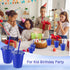 Rtteri 15 Pcs Reusable Kids Cups with Straws and Lids, 16 oz Glitter Tumblers for Parties, Navy Blue