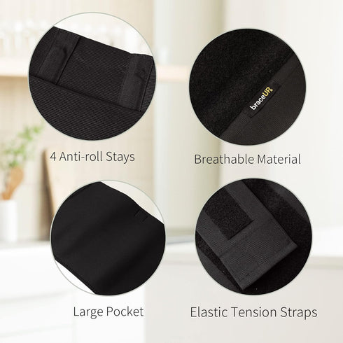 BraceUP Plus Size Back Brace for Women and Men, 3XL to 5XL, Lower Back Support with Straps for Pain Relief