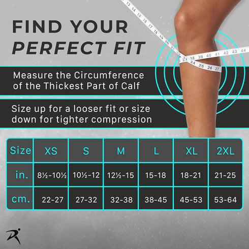 Rymora Leg Compression Sleeve, Calf Support Sleeves for Pain Relief, Comfortable Footless Socks for Fitness, Running,