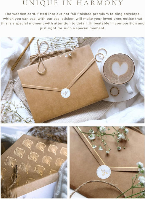 Joli Coon Pregnancy announcement wooden card - You're going to be an uncle with pocketfold envelope and seal sticker