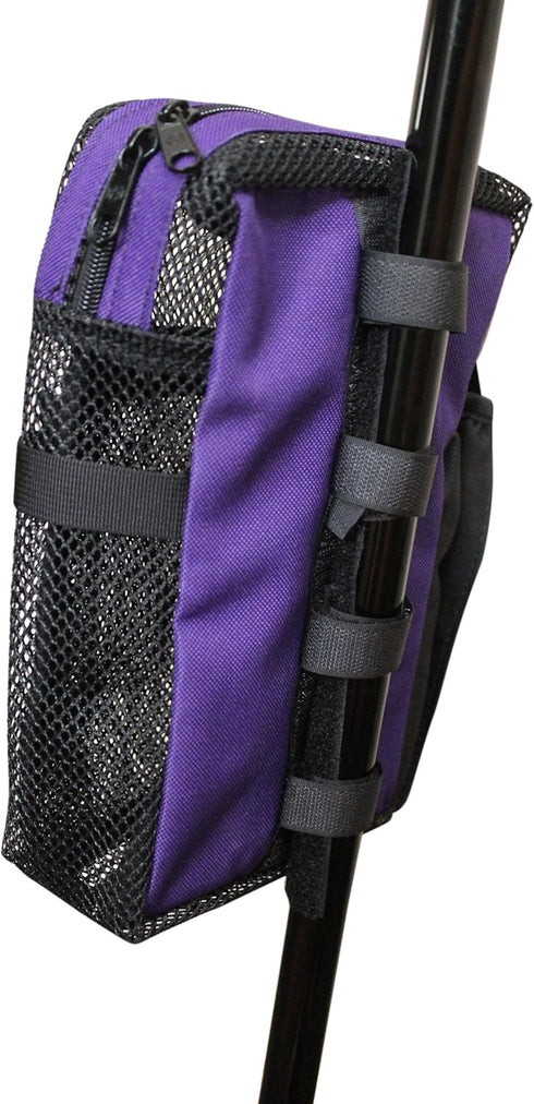 Secure Pouch for Cane, Walker, Crutches, and Wheel Chairs - Purple