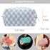 PAZIMIIK Checkered Makeup Bag for Purse, Portable Zipper Cosmetic Case for Travel Accessories (Blue)