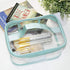 Portable Waterproof Transparent Green Toiletry Bag - Makeup Cosmetic Travel Storage Clear Bag