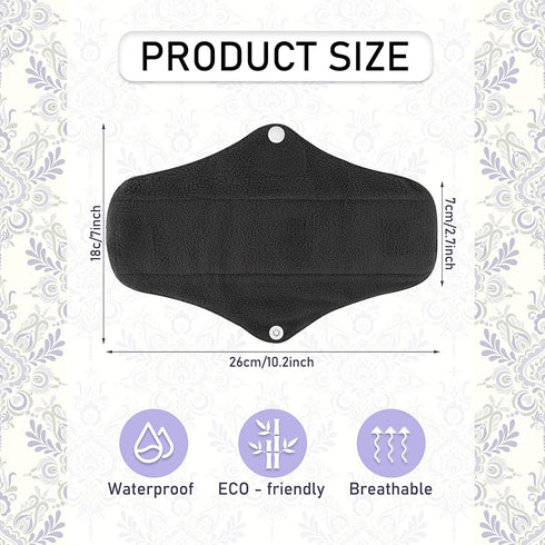 PHOGARY 7 Set Reusable Menstrual Pads for Heavy Flow with Wet Bag, Pieces Sanitary Pads with Wings for Women, Washable
