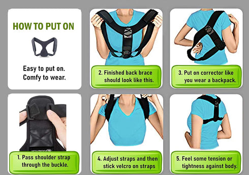 Posture Corrector Back Brace, Adjustable Upper Back Straightener for Men and Women, Universal Large & XL Sizes