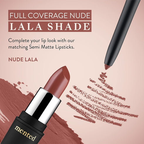 Mented Cosmetics La La Nude Waterproof Lip Pencil, Natural Vegan and Cruelty-Free Matte Lip Liner for Women