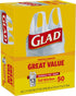 Glad Trash Bags, 13 Gallon White Handle-Tie Garbage Bags, 50 Count (Package May Vary)