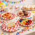 sunepany 50 9 Inch, Pcs Red Paper Plates Gingham Scalloped Disposable Plates for Party Christmas Birthday BBQ