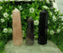 Amazing Gemstone Set of 3 Crystal Towers - Amethyst, Rose Quartz, Black Tourmaline for Reiki Healing (2 Inch to 3 Inch)