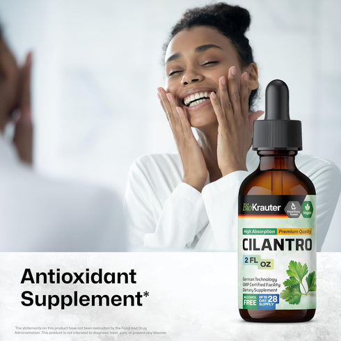 BIO KRAUTER Cilantro Supplement, Rich Source of Antioxidants, Natural Cleansing & Detox Tincture - 2 Fl. Oz.