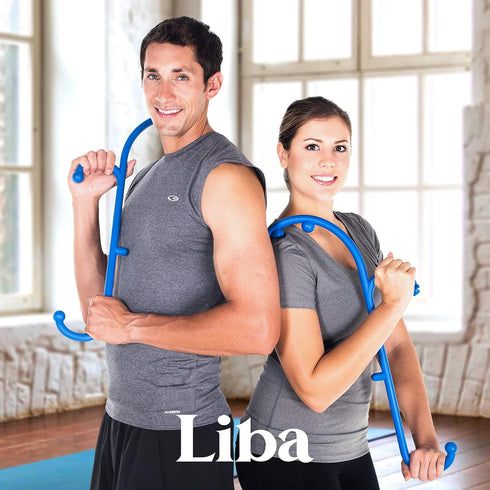 LiBa Back and Neck Massager - Trigger Point Massage Tools for Pain Relief and Manual Massage Hook Therapy Handheld Back