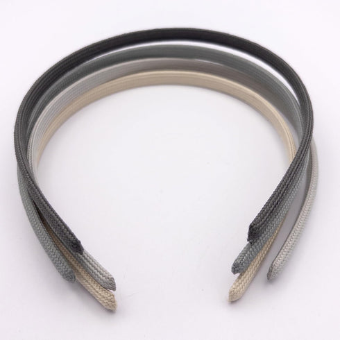 Heliums Thin Headbands - 8mm Stylish Hairbands for Women and Girls, 4 Count, Blends with Hair Color (Dark Grey, Light