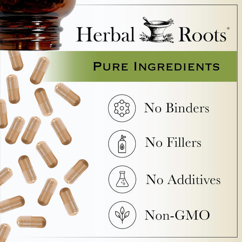 Herbal Roots Organic Whole Bulb Garlic Pills, Extra Strength 600 mg, 60 Vegan Capsules