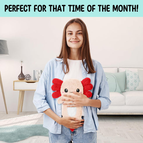 Axolotl Microwavable Unscented 1.5 lbs Heating Pad, Cute Soft Cozy Pillow Plush Heatable Warm Stuffed Animal, Kawaii