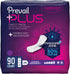Prevail Plus Long Length Incontinence Bladder Control Pads - Ultimate Absorbency - 90 Count (2 Packs)