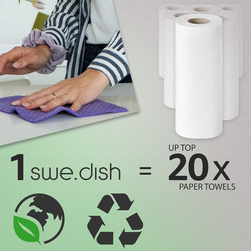 Sanni Shoo Swe.Dish - Swedish Dishcloths for Kitchen, Cleaning & Washing Dishes, Reusable Paper Towels - Made of Cotton