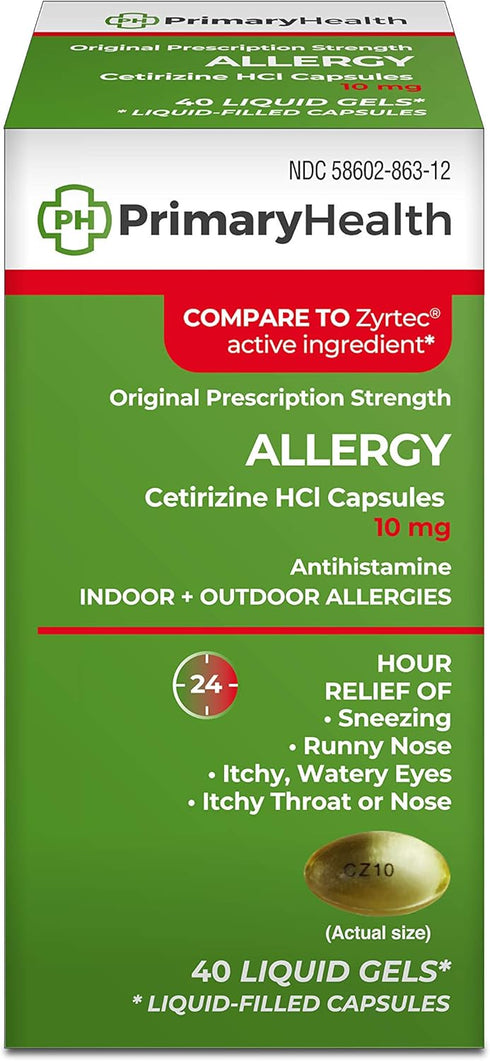 Cetirizine Hcl - 10mg Softgel, 40 Count