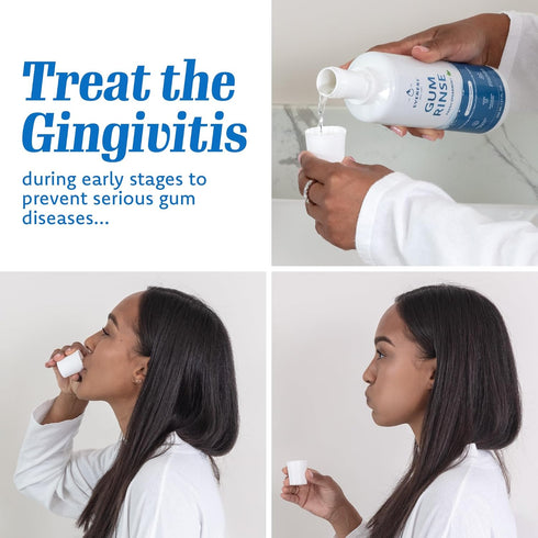 Gum Rinse, Triple Action Natural Mouthwash for Gingivitis Treatment, Alcohol Free, Fresh Spearmint by Everest