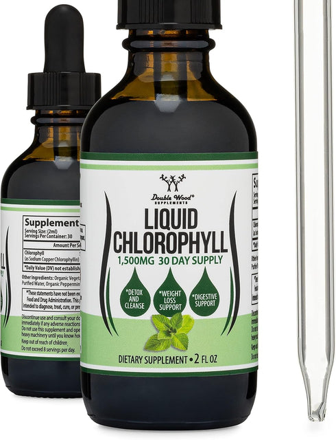 Chlorophyll Liquid Drops - Peppermint Flavored, Vegan Safe for Skin Health & Immune Function