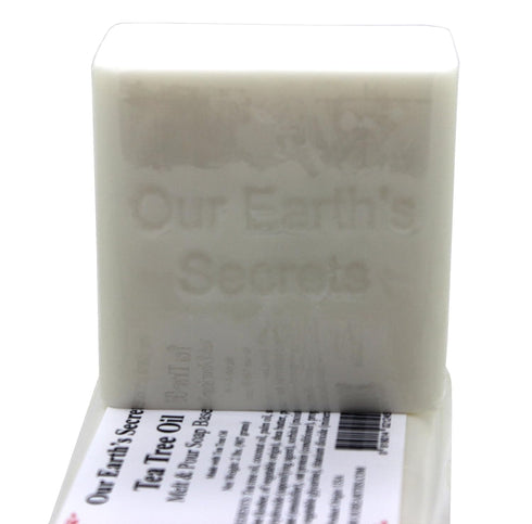 Our Earth's Secrets - 2 Lbs Melt and Pour Soap Base with Tea Tree Oil