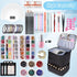 PU Leather Nail Polish Organizer and Nail Lamp Case, Nail Kit Organizer Holds 30+ Bottles (15ml - 0.5 fl.oz) and a Nail Lamp, Nail Polish Carrying Case with Manicure Tools Storage Sections