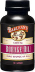 Barlean's Borage Oil Supplements, Cold Pressed Pure Borage Seed Oil Softgels, 1000 mg GLA Fatty Acids, 60 Count