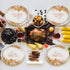 Tyzarglef 50Pcs Plates12.5"x10"Large Heavy Duty Thanksgiving Oval Paper Oval Disposable Dinner Platters, Pumpkin Autumn