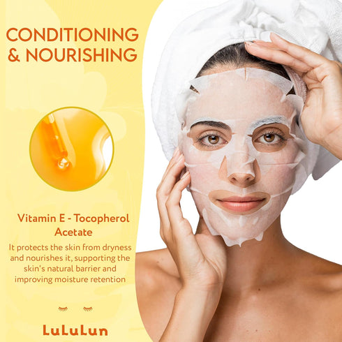 Lululun Hydra V Vitamin-Packed Facial Sheet Mask, 28 Sheets, Hydrating Face Mask with Vitamin C & E