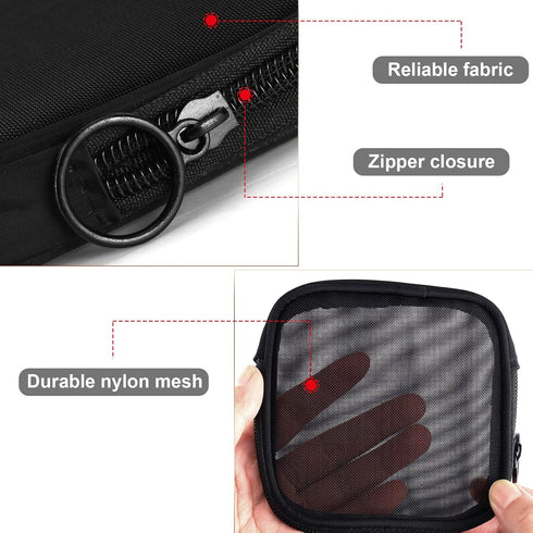 Weewooday 4 Pcs Mesh Makeup Bag, Mini Cosmetic Pouch with Zipper for Daily Accessory (Small, Black)