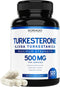 Turkesterone Supplement, 500mg (120 Capsules), Stamina, Drive, Athletic Performance & Muscle Mass, Non-GMO